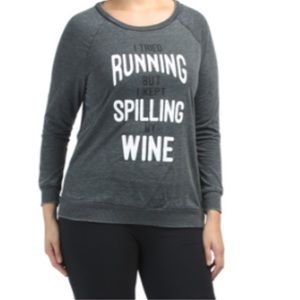 Miken sweatshirt crewneck wine running NWT